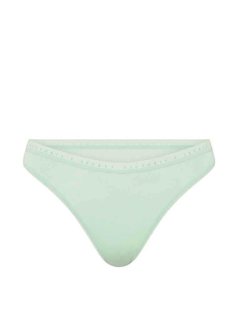 Stringi bawełniane High-Leg Scoop. Produkt ma kolor niebieski i pochodzi z kolekcji Victoria's Secret. 