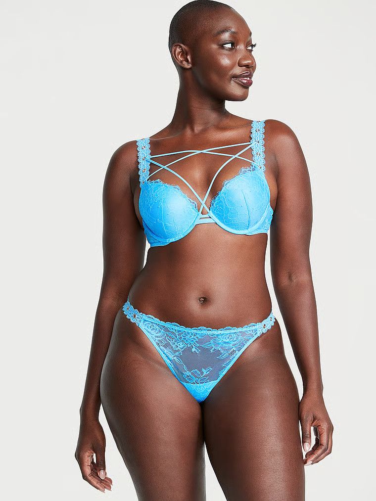 Very Sexy Biustonosz push-up koronkowy Rose Lace and Grommet