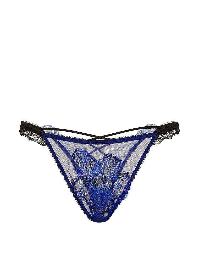 Majtki brazyliany z cekinowym kwiatem z tyłu Party Floral. Produkt jest wzorzysty i pochodzi z kolekcji Very Sexy. 