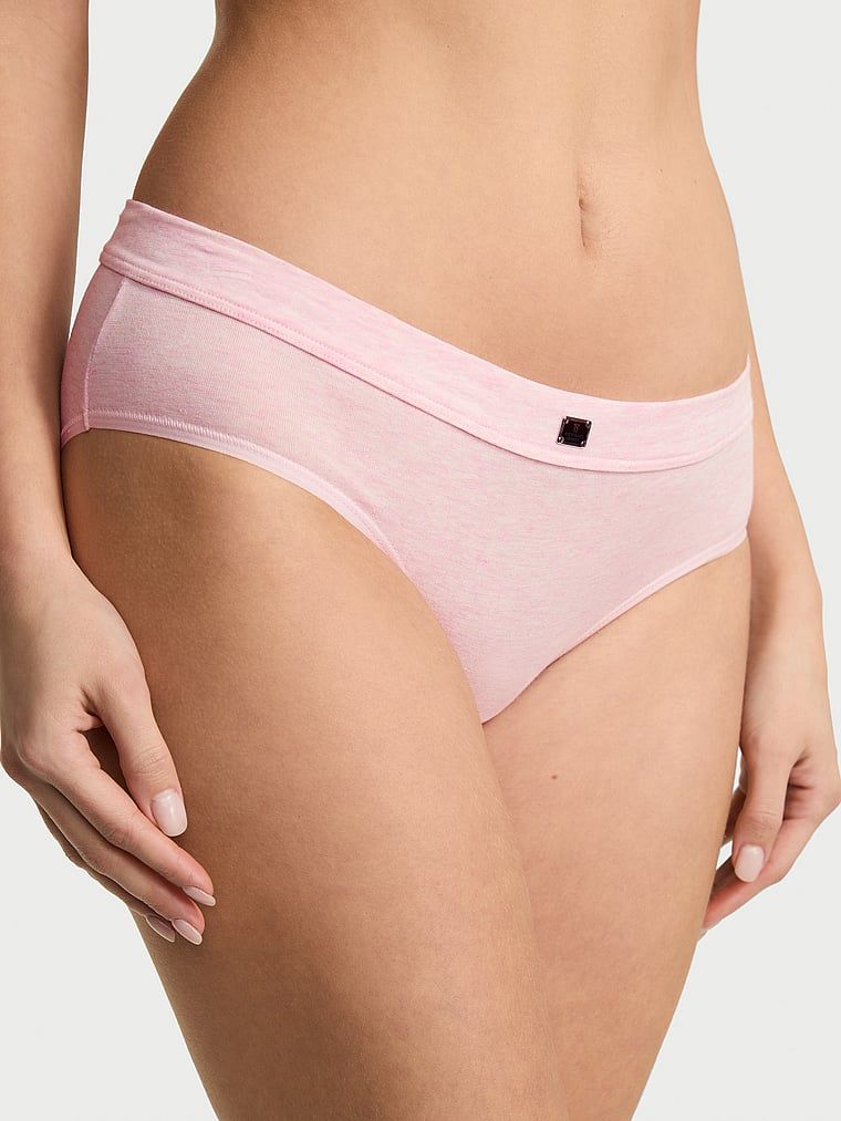 Majtki bawełniane z logo w talii Hiphugger Hardware. Produkt ma kolor różowy i pochodzi z kolekcji Cotton. 