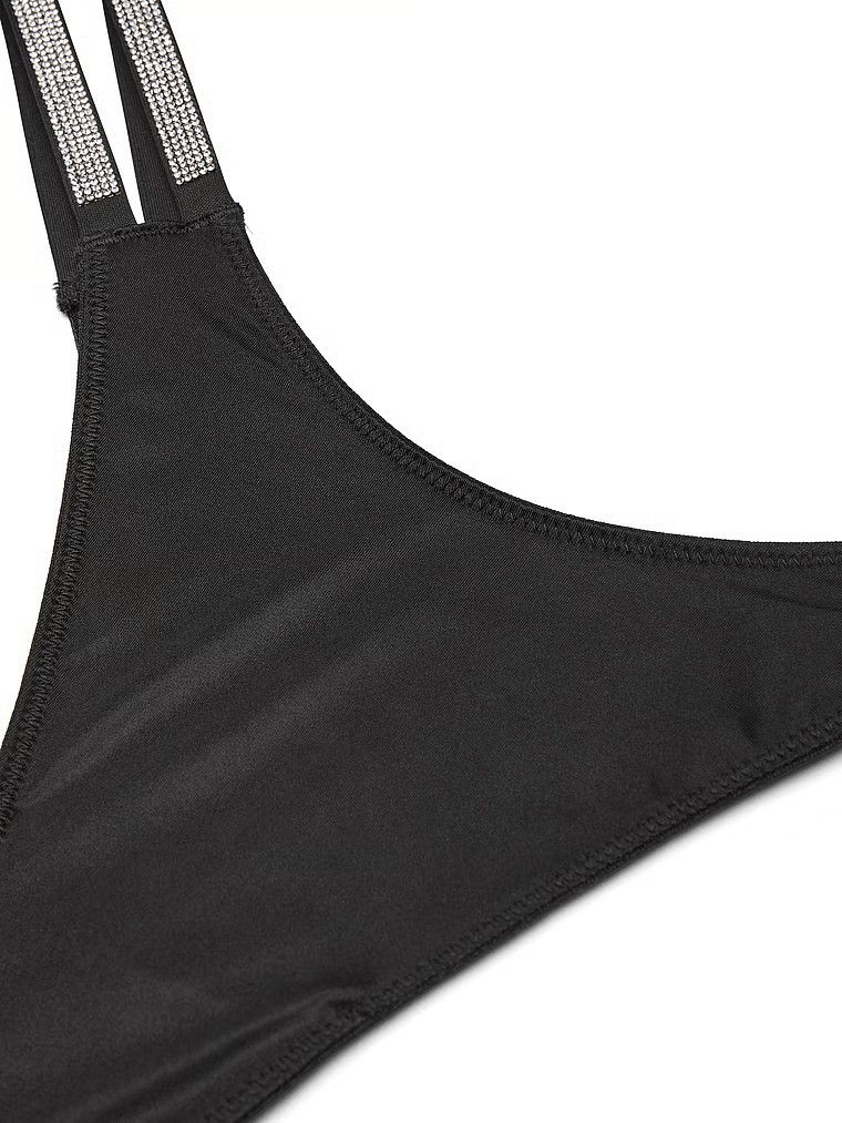 Stringi Double Shine Strap. Produkt ma kolor czarny i pochodzi z kolekcji Very Sexy.