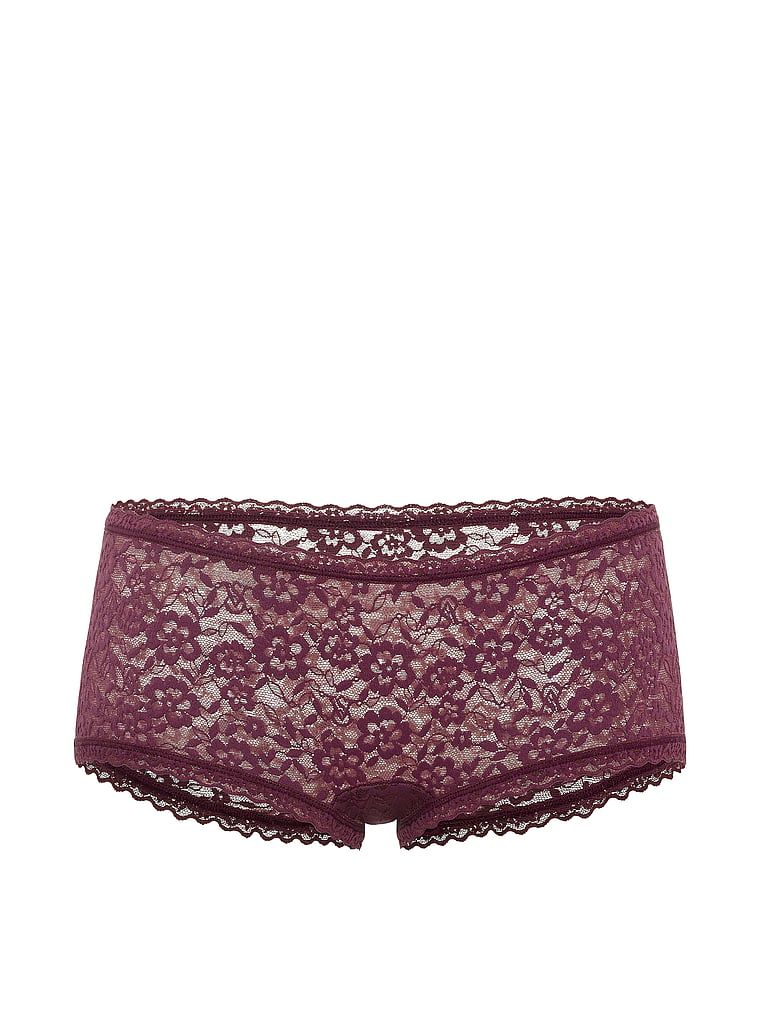Majtki koronkowe szorty z niskim stanem Boyshort. Produkt ma kolor różowy i pochodzi z kolekcji Lacie. 