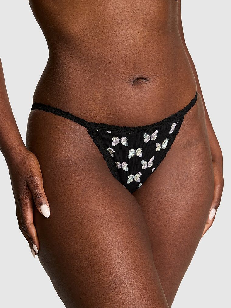 Bawełniane majtki bikini z koronkową lamówką