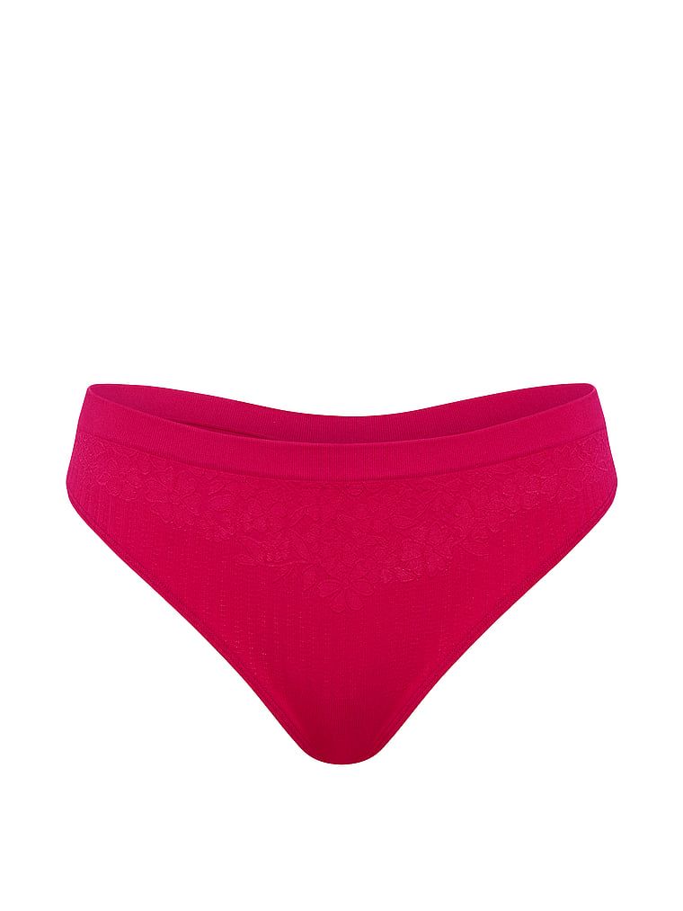 Stringi Floral Rib. Produkt ma kolor różowy i pochodzi z kolekcji Seamless. 