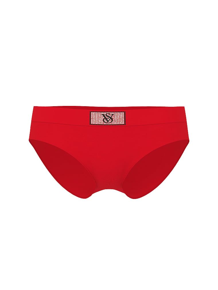 Majtki bawełniane z błyszczącym logo Shine Patch Hiphugger. Produkt ma kolor czerwony i pochodzi z kolekcji Cotton. 