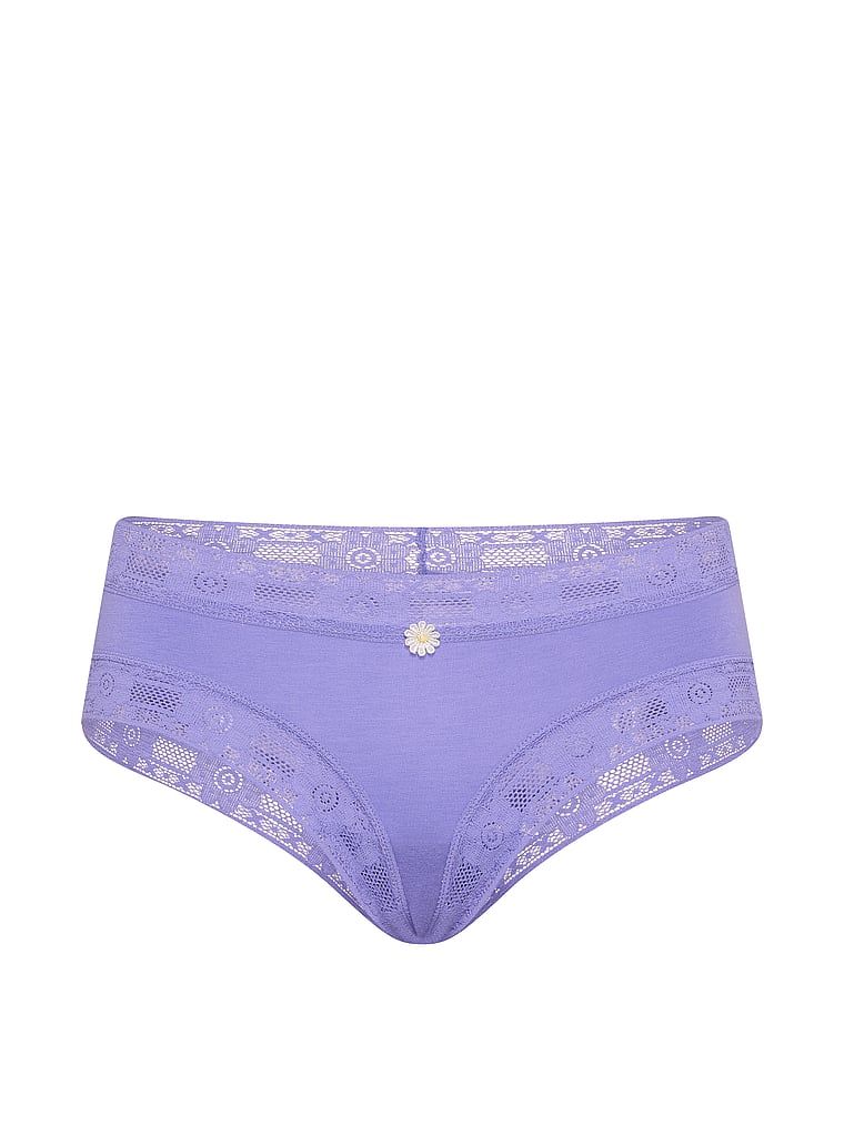 Majtki bawełniane z koronką szydełkową Cheeky. Produkt ma kolor niebieski i pochodzi z kolekcji Lace Trim. 