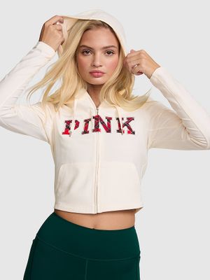 PINK Bluza z kapturem zapinana na zamek All-Day Cotton
