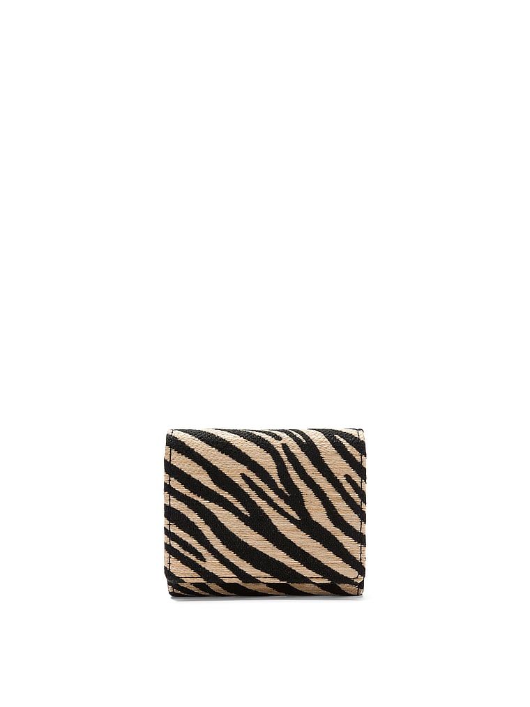 Black Zebra Straw Mały rozkładany portfel