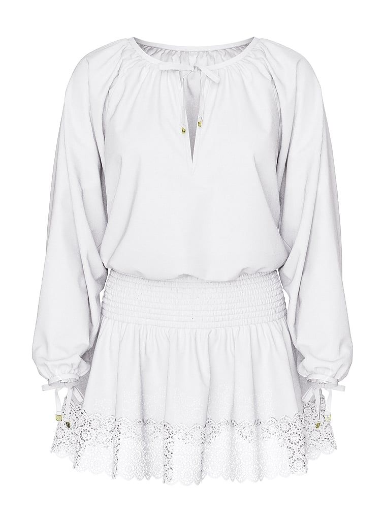 Sukienka lniana na plażę Beachwear. Produkt ma kolor biały i pochodzi z kolekcji Victoria's Secret Swim. 