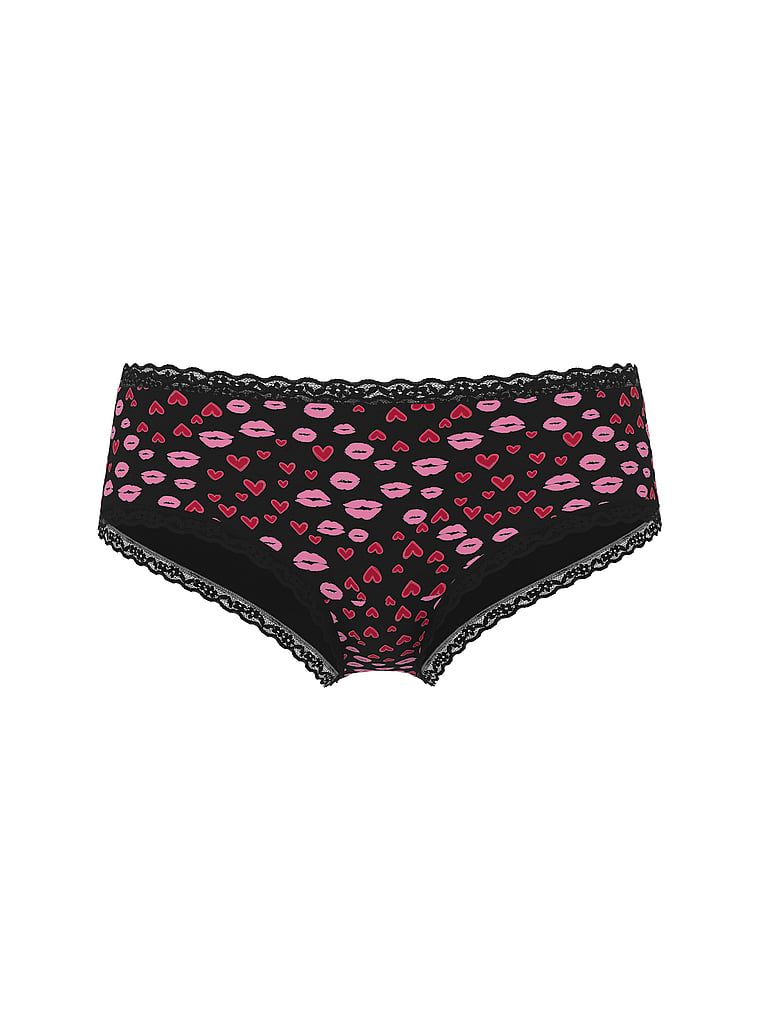 Majtki bawełniane z koronką na krawędziach Lace-Waist Cheeky. Produkt jest wzorzysty i pochodzi z kolekcji Lace Trim. 