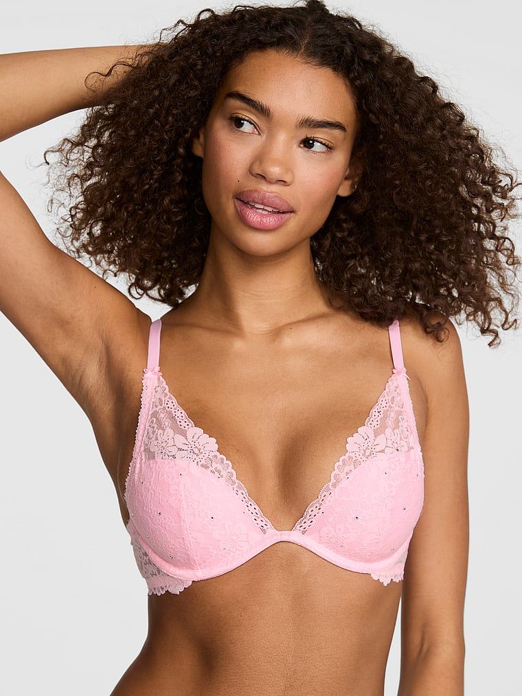 Lekko usztywniany biustonosz plunge PINK Wink™