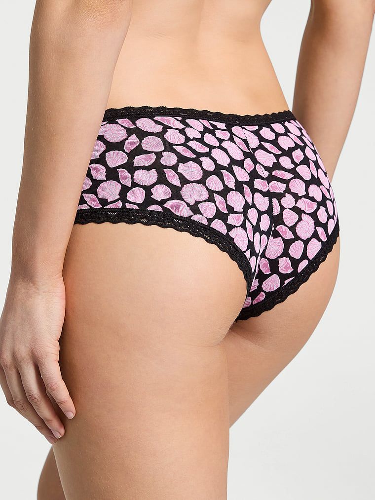 Majtki bawełniane z koronką na krawędziach Lace-Waist Cheeky. Produkt jest wzorzysty i pochodzi z kolekcji Lacie. 