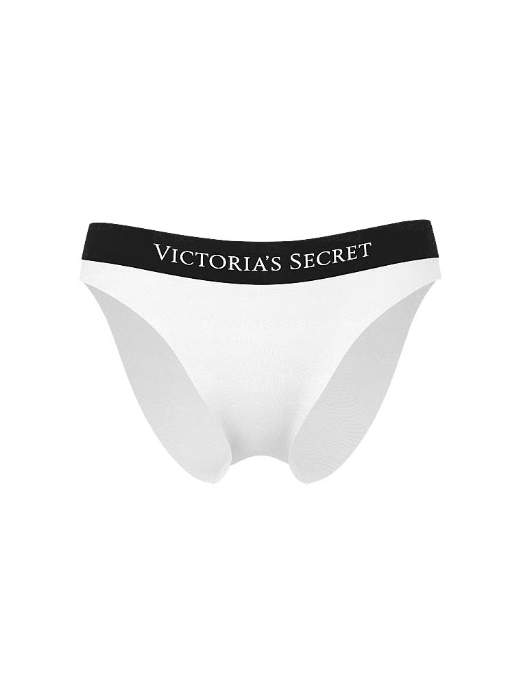 Dół od bikini VS Iconic Logo. Produkt ma kolor biały i pochodzi z kolekcji Victoria's Secret Swim. 