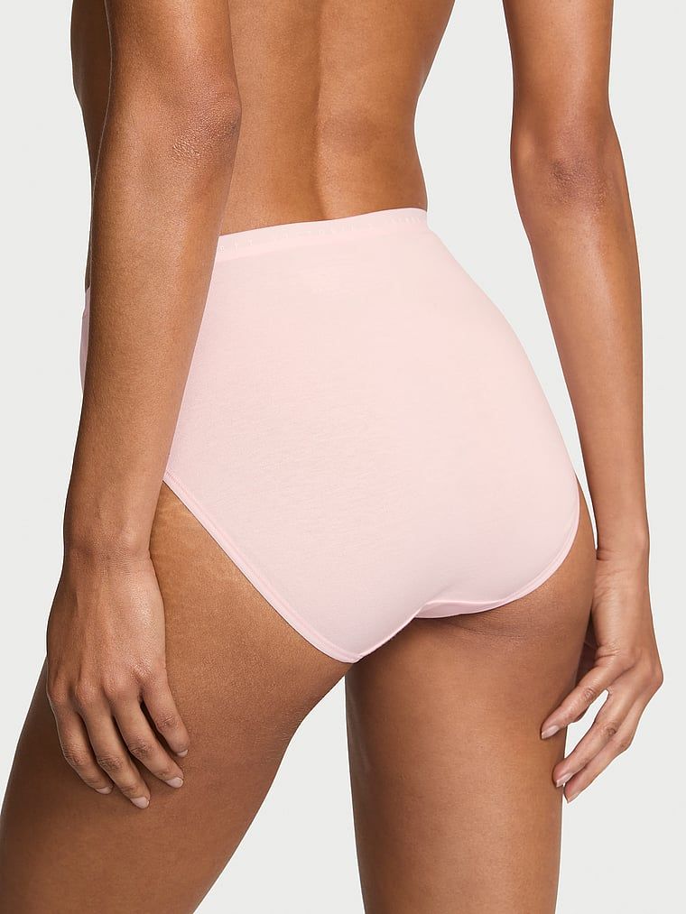 Victoria's Secret Majtki bawełniane figi z wysoko wyciętymi nogawkami High-Leg Brief