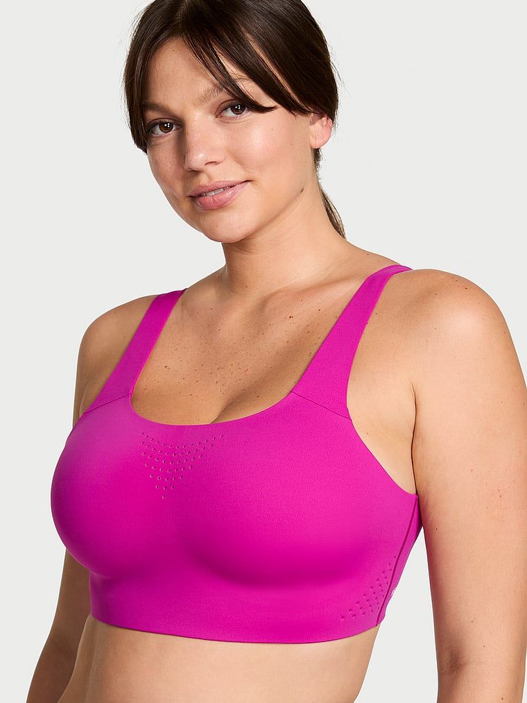 Biustonosz sportowy z maksymalnym podtrzymaniem Featherweight Max. Produkt ma kolor purpurowy i pochodzi z kolekcji VSX. 