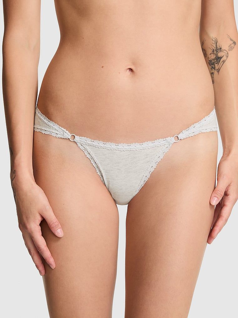 Bawełniane majtki  Lace-Trim Low-Rise Cheeky