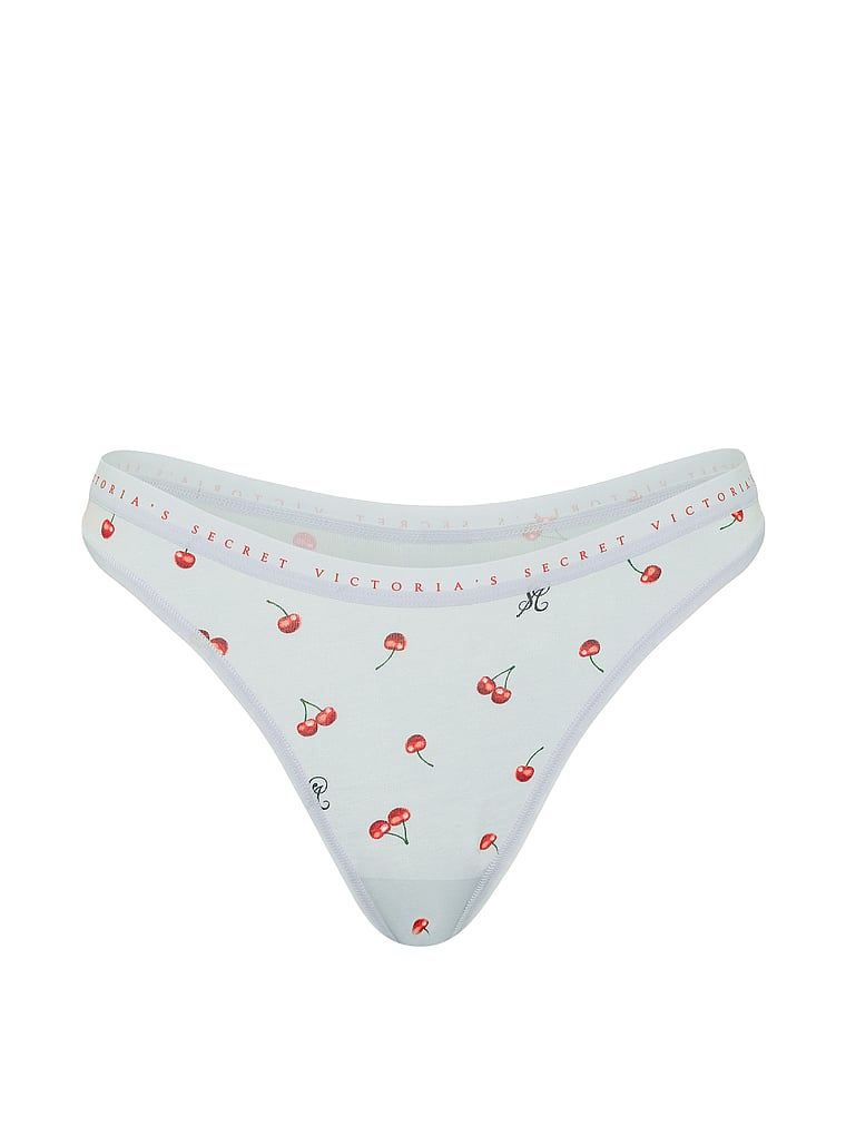 Stringi bawełniane High-Leg Scoop. Produkt ma kolor wzorzysty i pochodzi z kolekcji Victoria's Secret. 
