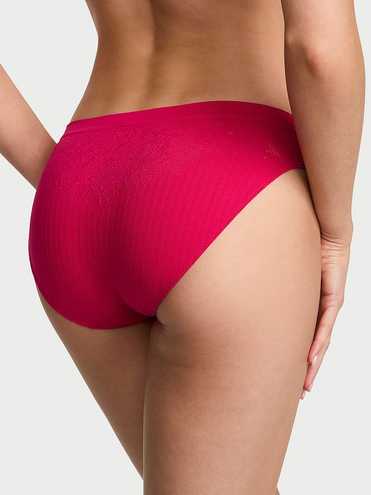 Majtki Floral Rib Bikini. Produkt ma kolor różowy i pochodzi z kolekcji Seamless. 