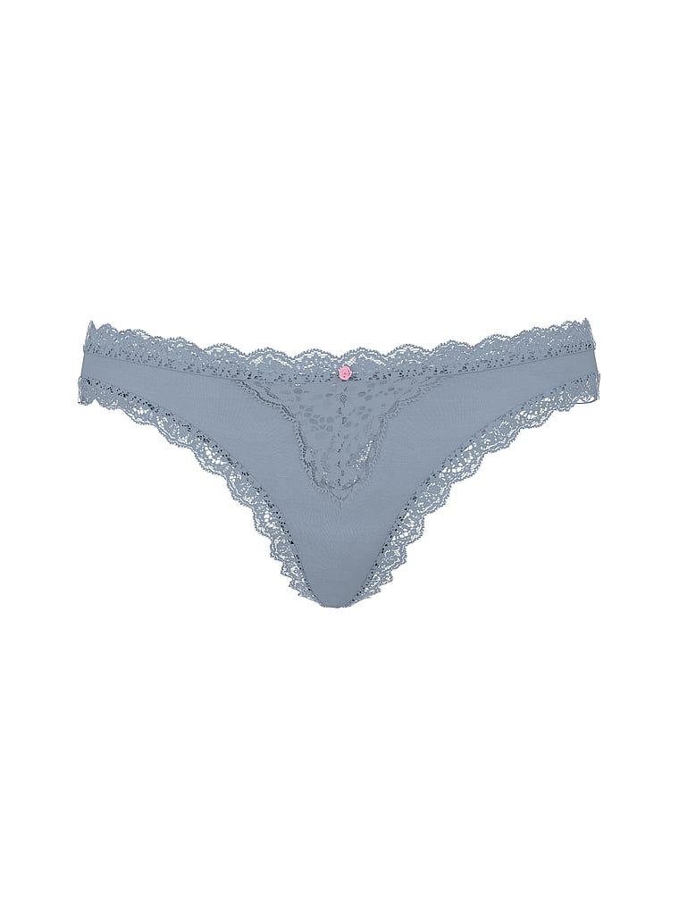Stringi z koronką Lace Trim. Produkt ma kolor niebieski i pochodzi z kolekcji Dream Angels. 