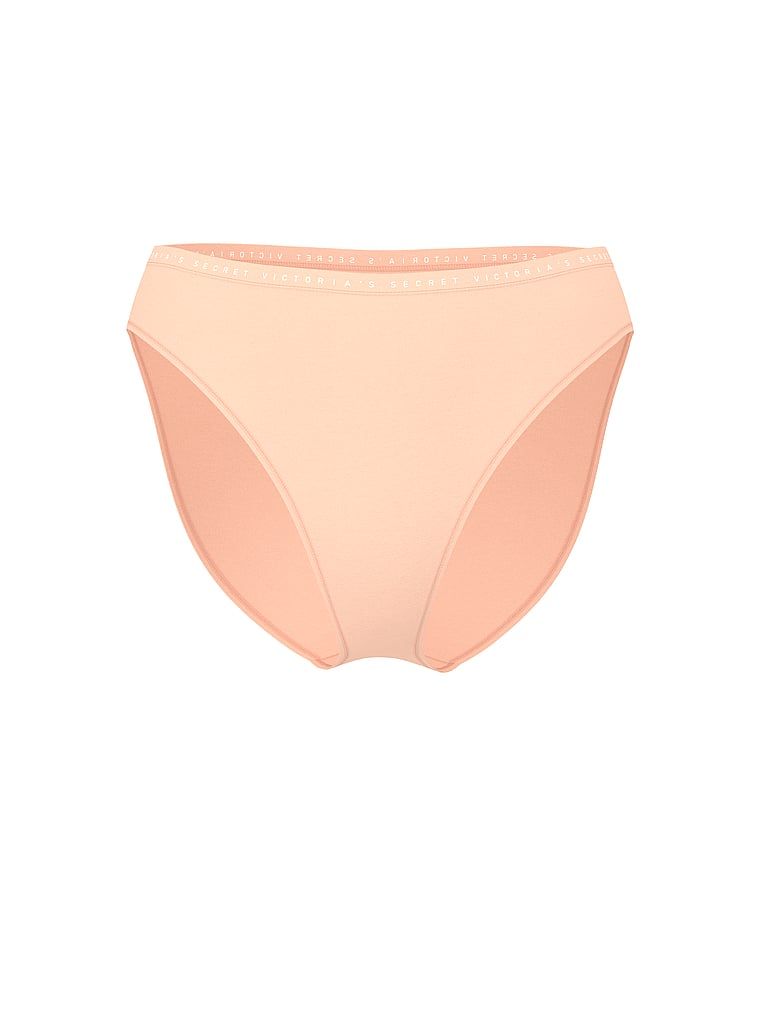 Victoria's Secret Majtki bawełniane figi z wysoko wyciętymi nogawkami High-Leg Brief