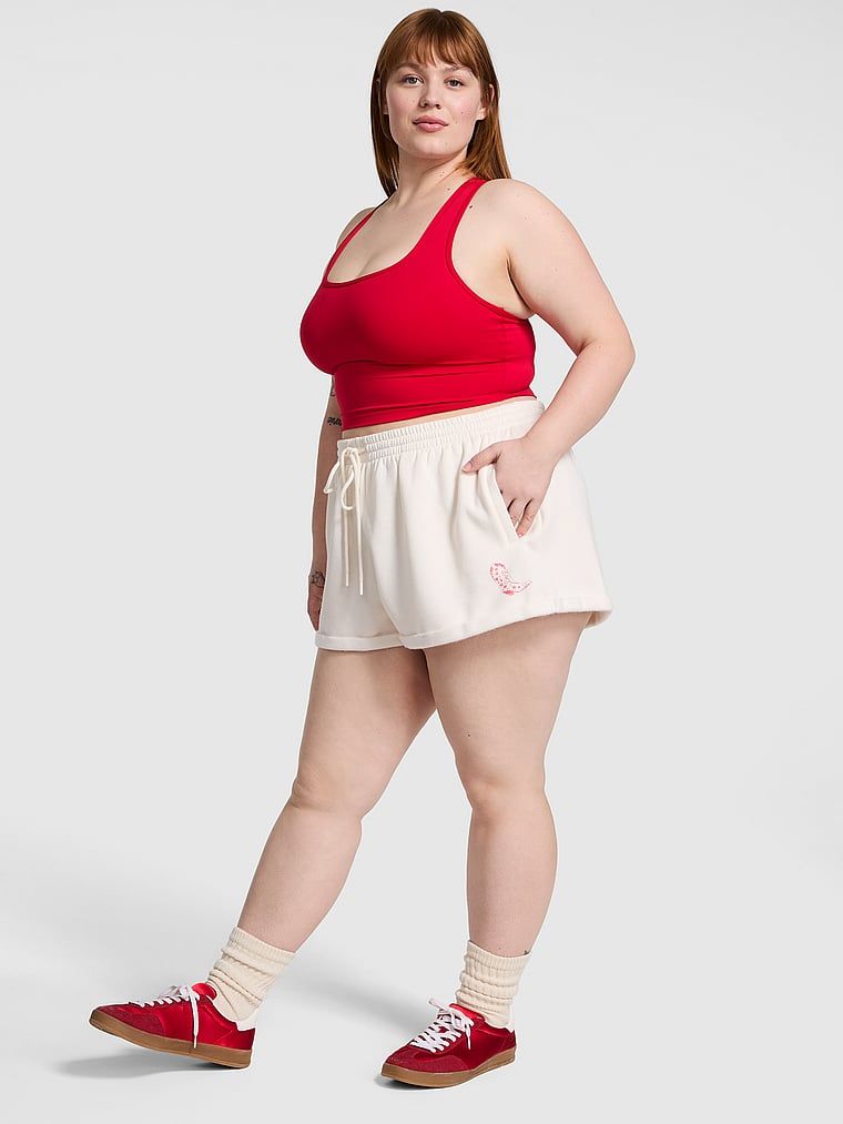 Szorty z polaru z podwiniętym brzegiem