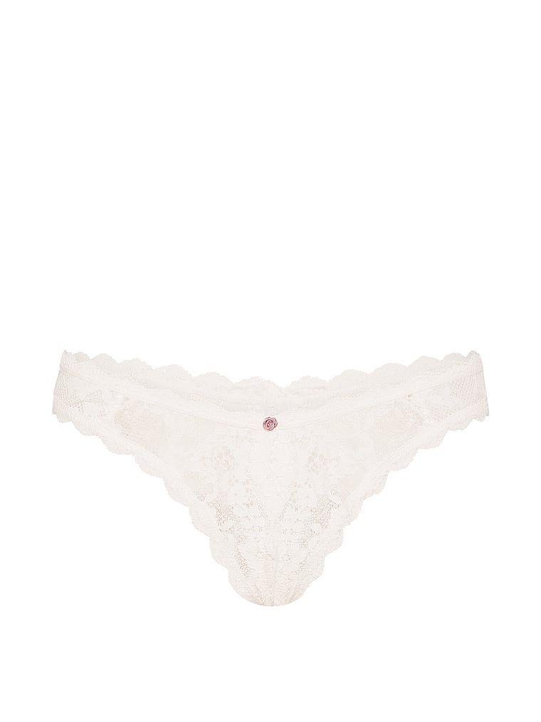 Majtki koronkowe bez kroku Peekaboo Brazilian. Produkt ma kolor biały i pochodzi z kolekcji Dream Angels. 