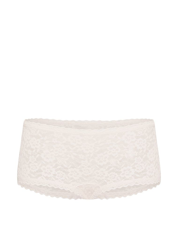 Majtki koronkowe szorty z niskim stanem Boyshort. Produkt ma kolor biały i pochodzi z kolekcji Lacie. 
