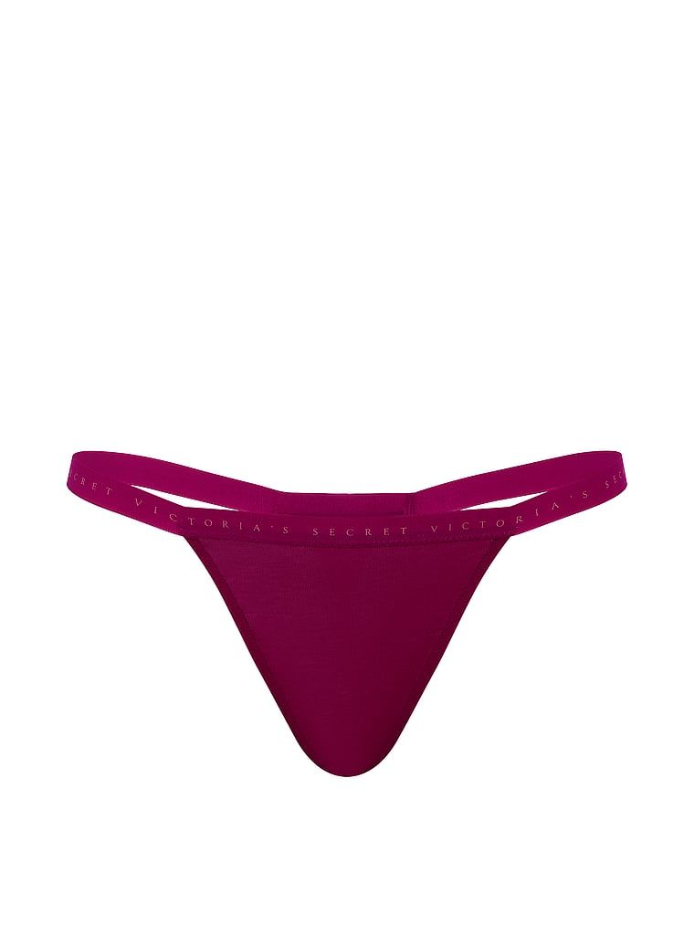Stringi bawełniane Stretch Cotton. Produkt ma kolor różowy i pochodzi z kolekcji Victoria's Secret. 