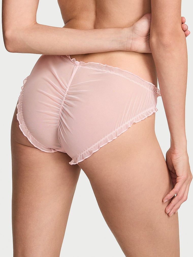 Majtki z falbankami Ruffled Mesh Bows Bikini. Produkt ma kolor różowy i pochodzi z kolekcji Dream Angels. 