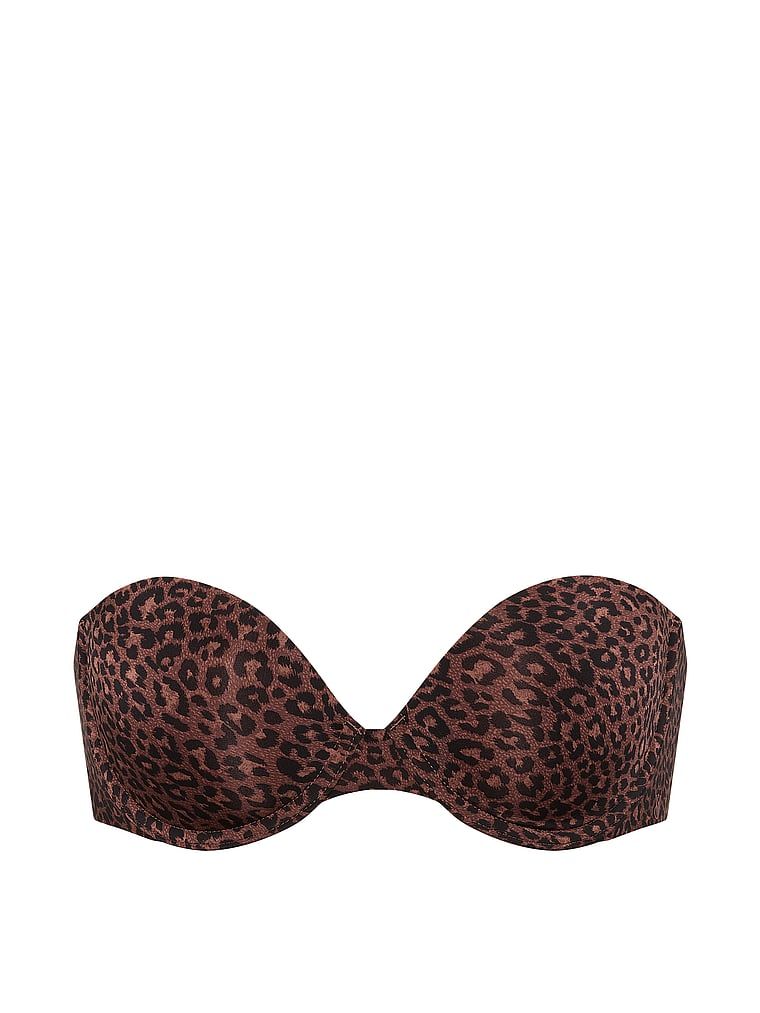 Biustonosz lekko usztywniany bez ramiączek Strapless. Produkt jest wzorzysty i pochodzi z kolekcji Victoria's Secret Bare. 