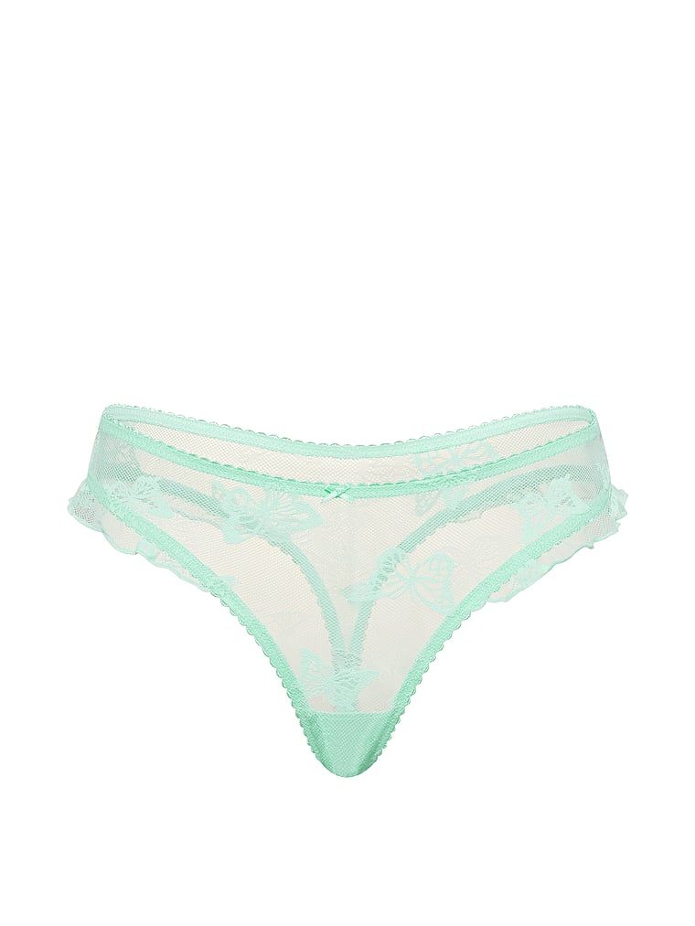 Stringi z motywem motyli Butterfly. Produkt ma kolor zielony i pochodzi z kolekcji Lacie. 