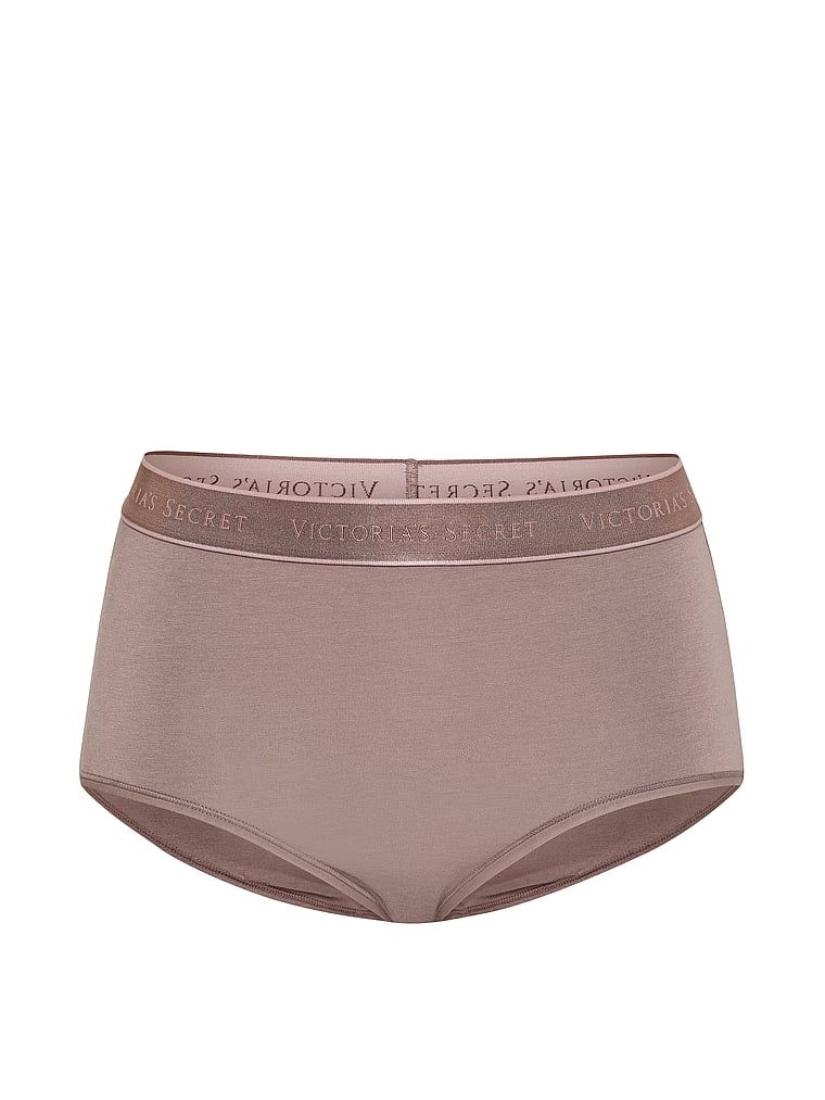 Majtki bawełniane figi z logo marki z wysokim stanem. Produkt ma kolor brązowy i pochodzi z kolekcji Cotton. 