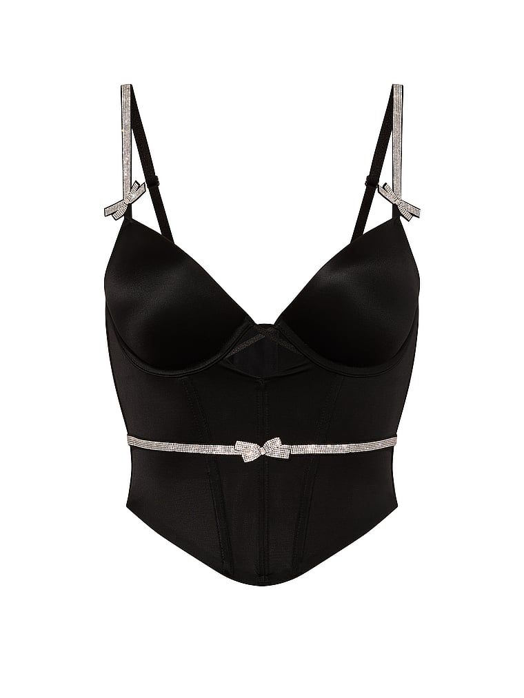 Top gorsetowy z push-upem Shine Bow. Produkt ma kolor czarny i pochodzi z kolekcji Very Sexy. 