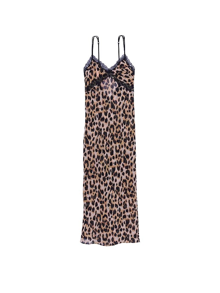 Victoria's Secret Suknia długa z szyfonu Leopard Slip