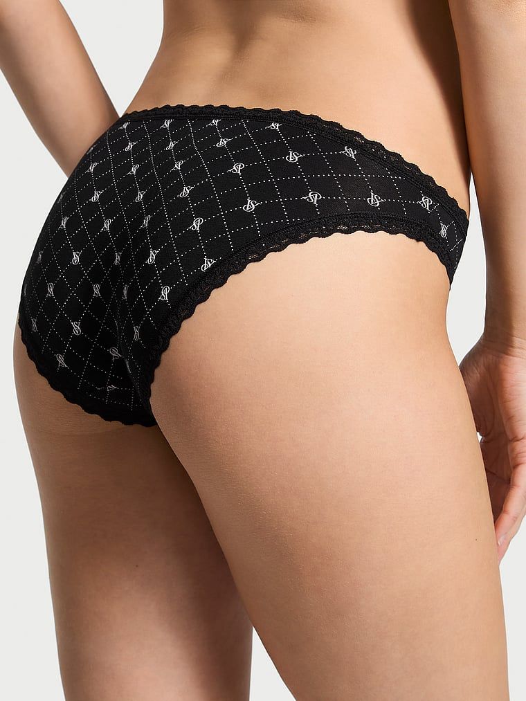 Majtki bawełniane z koronką Lace-Trim Bikini. Produkt jest wzorzysty i pochodzi z kolekcji Lacie. 