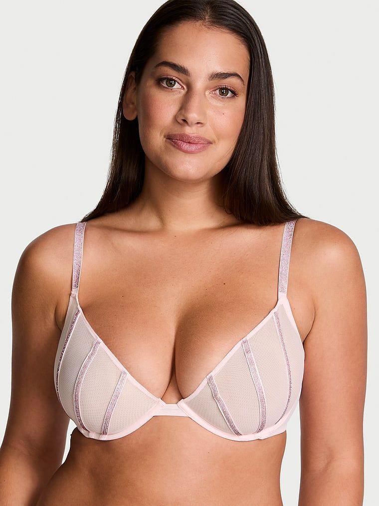 Very Sexy Biustonosz z nisko wyciętymi miseczkami Sheer Shine Demi