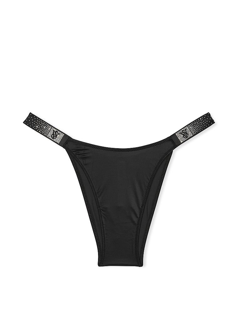 Majtki brazyliany z błyszczącymi paseczkami Scattered Shine Strap. Produkt ma kolor czarny i pochodzi z kolekcji Very Sexy. 