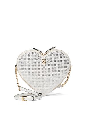 White Torebka crossbody w kształcie serca