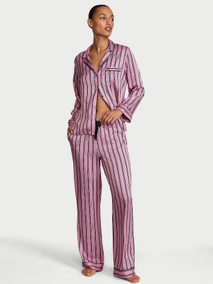 Victoria's Secret Piżama satynowa z długimi rękawami Signature