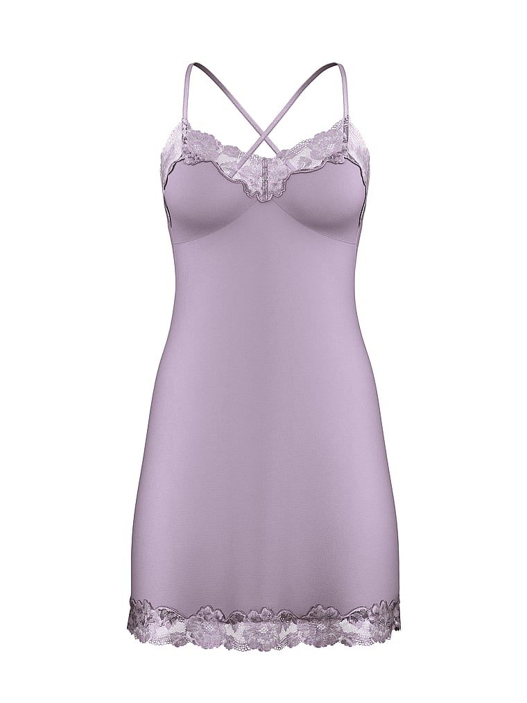 Victoria's Secret Koszulka nocna z modalu z koronką Cross-Back Slip