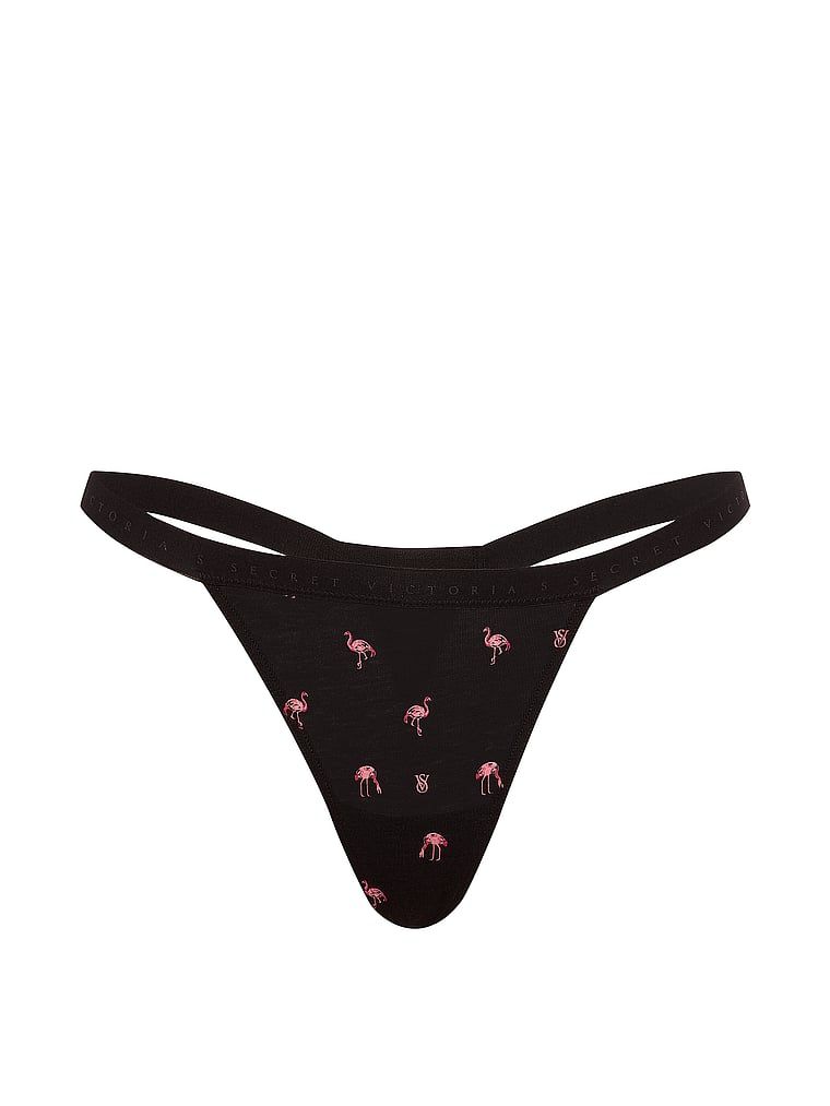Stringi bawełniane Stretch Cotton. Produkt jest wzorzysty i pochodzi z kolekcji Victoria's Secret. 