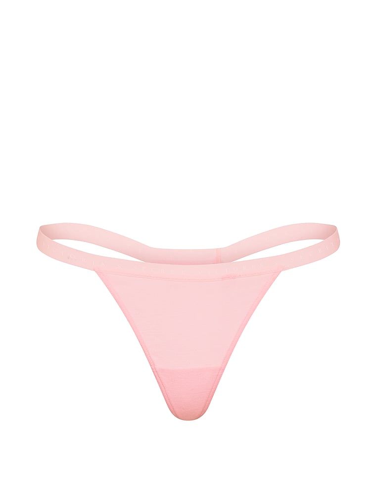 Stringi bawełniane Stretch Cotton. Produkt ma kolor różowy i pochodzi z kolekcji Victoria's Secret. 
