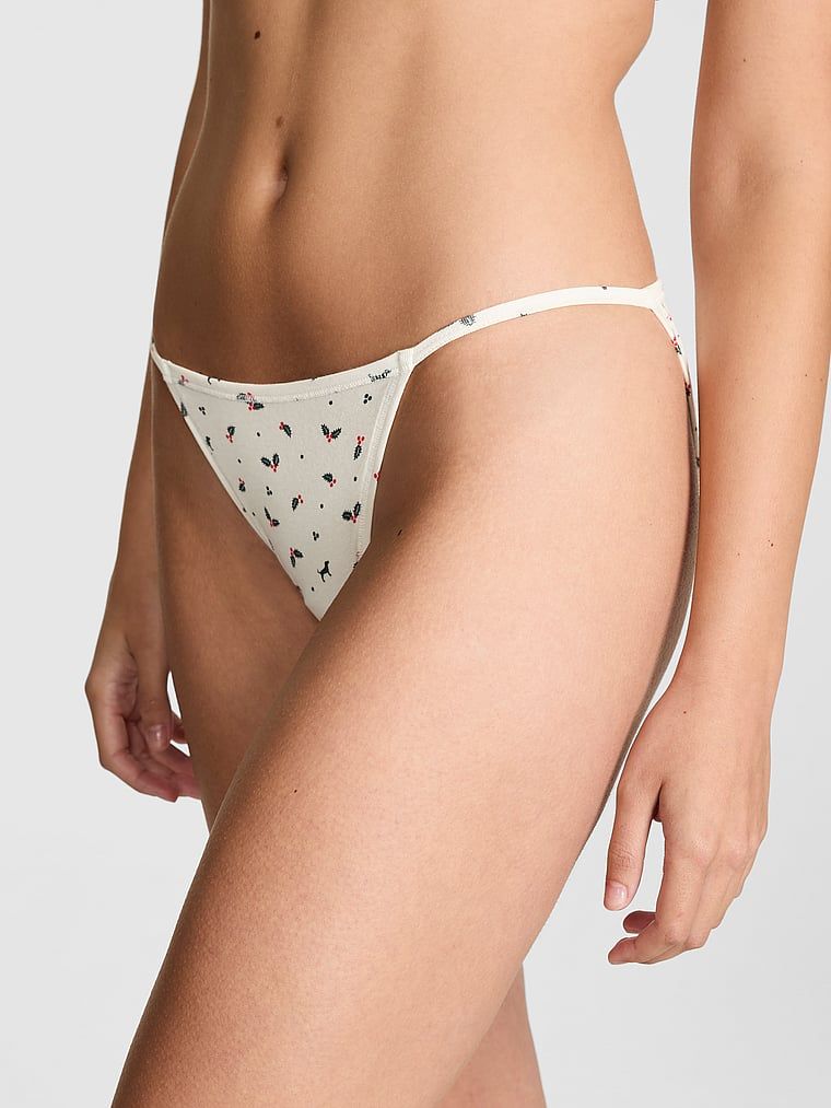 Majtki bikini ze sznurkiem z bawełny