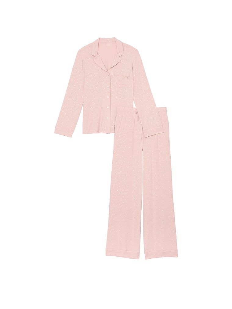 Długa piżama z modalu. Produkt jest wzorzysty i pochodzi z kolekcji Victoria's Secret. 