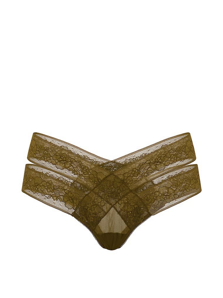 Majtki z wycięciami i z koronką Strappy Cut-Out Cheeky. Produkt ma kolor zielony i pochodzi z kolekcji Very Sexy. 