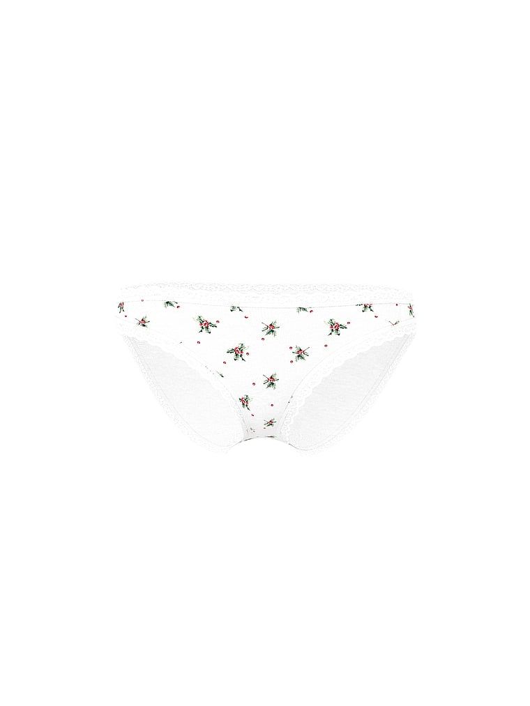 Majtki bawełniane z koronką Lace-Trim Bikini. Produkt jest wzorzysty i pochodzi z kolekcji Lace Trim. 