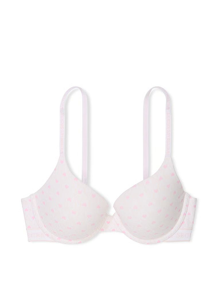 Na zdjęciu na białym tle widoczny jest biustonosz push-up bawełniany Perfect Shape. Produkt jest wzorzysty i pochodzi z kolekcji T-shirt.