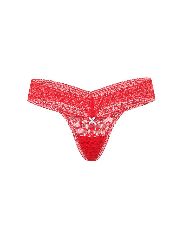 Stringi z siateczki Heart Lace. Produkt ma kolor czerwony i pochodzi z kolekcji Lacie. 