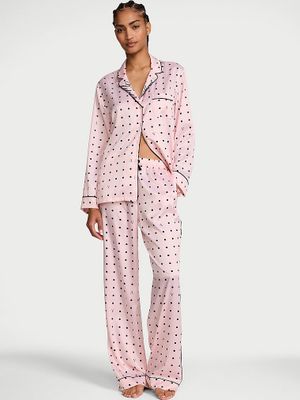 Victoria's Secret Piżama satynowa z długimi rękawami Signature