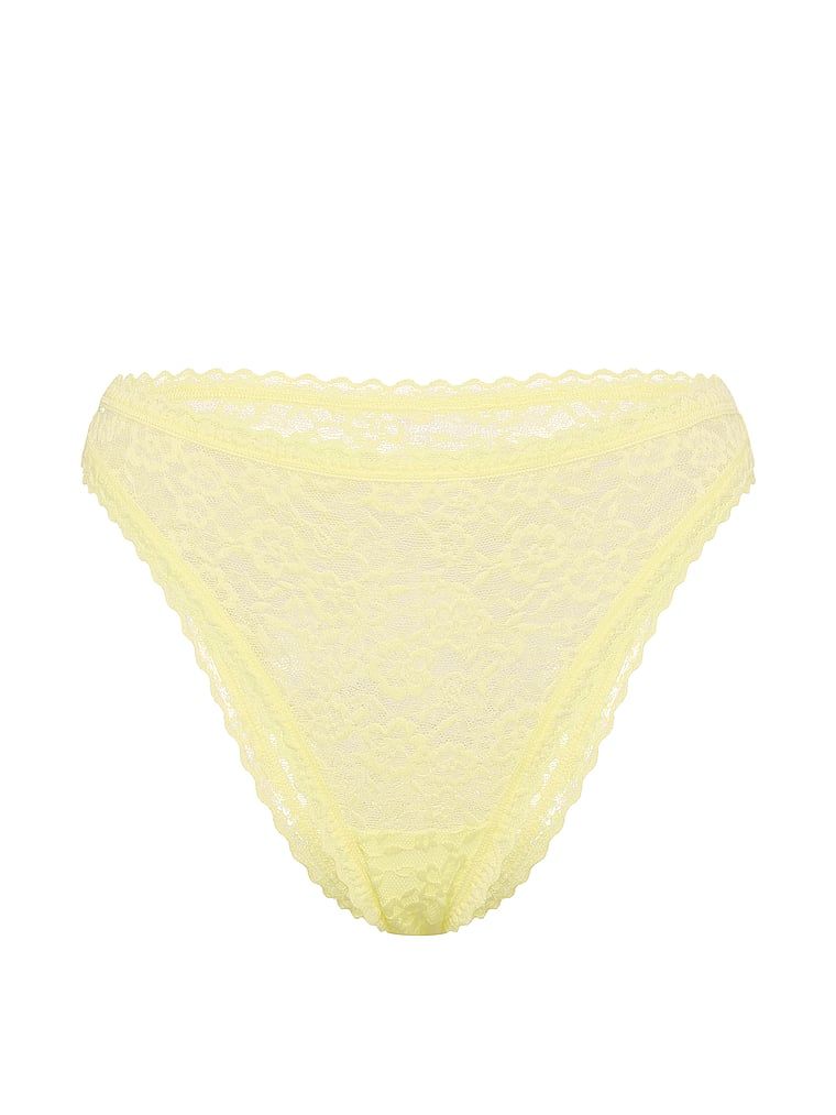 Majtki koronkowe Lace 90s. Produkt ma kolor żółty i pochodzi z kolekcji Lacie. 